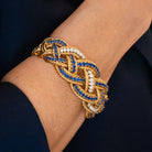 Bracelet BOUCHERON "Vannerie" en or jaune, saphir et diamant - Castafiore