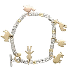 Bracelet DoDo 7 Charms - 18k White Gold & Silver - 18 cm