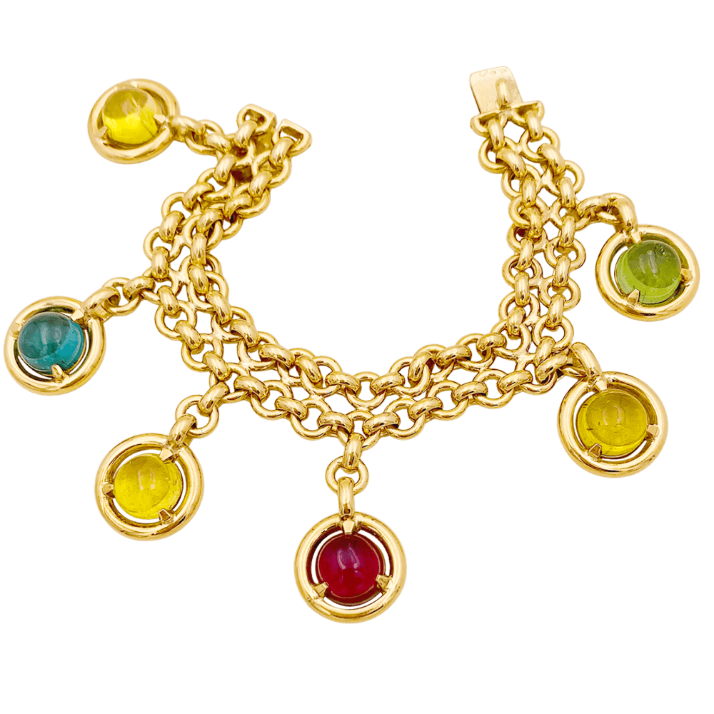 Bracelet Breloque en or jaune et tourmaline - Castafiore