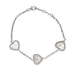 Bracelet Breloque O.J PERRIN "Coeur Légende" en or blanc et nacre - Castafiore