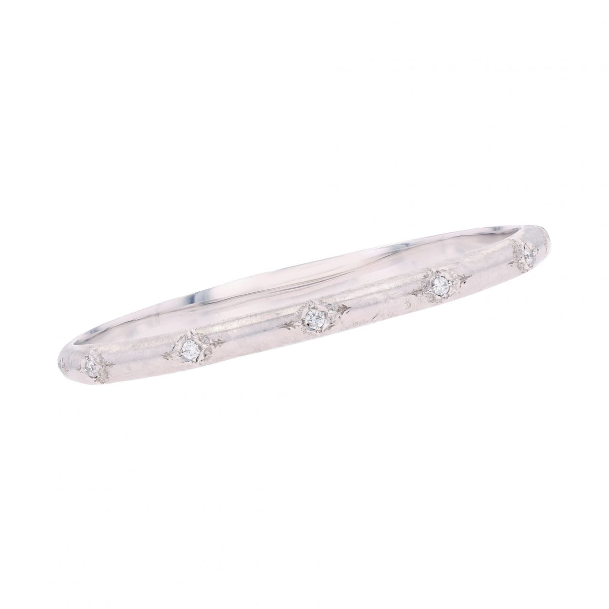 Bracelet BUCELLATI Jonc en or blanc et diamants - Castafiore