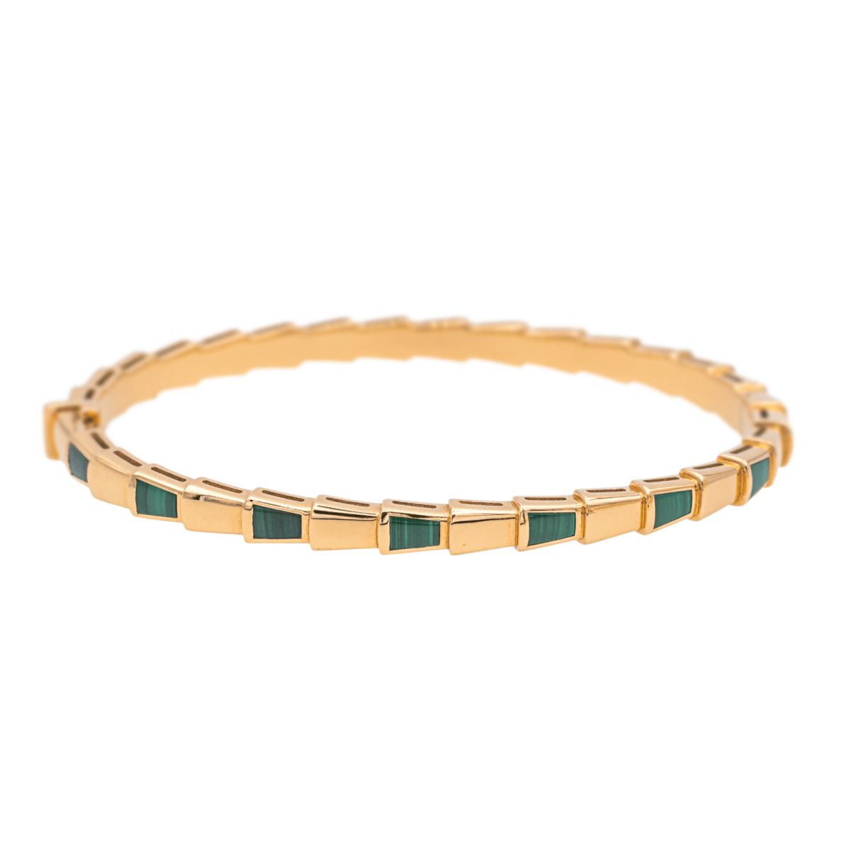 Bracelet BULGARI "Serpenti" en or rose et malachite - Castafiore