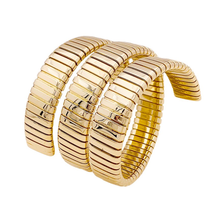 Bracelet BULGARI "Tubogas" en or jaune - Castafiore