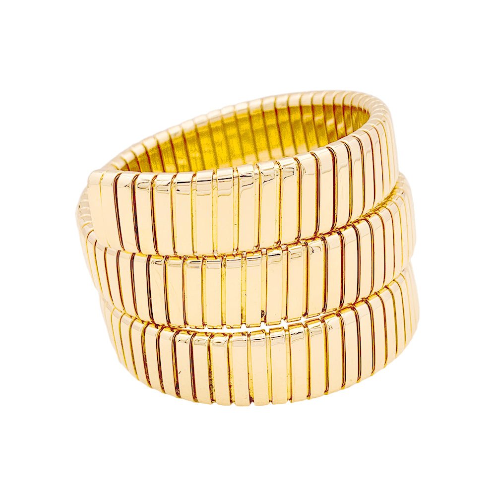 Bracelet BULGARI "Tubogas" en or jaune - Castafiore