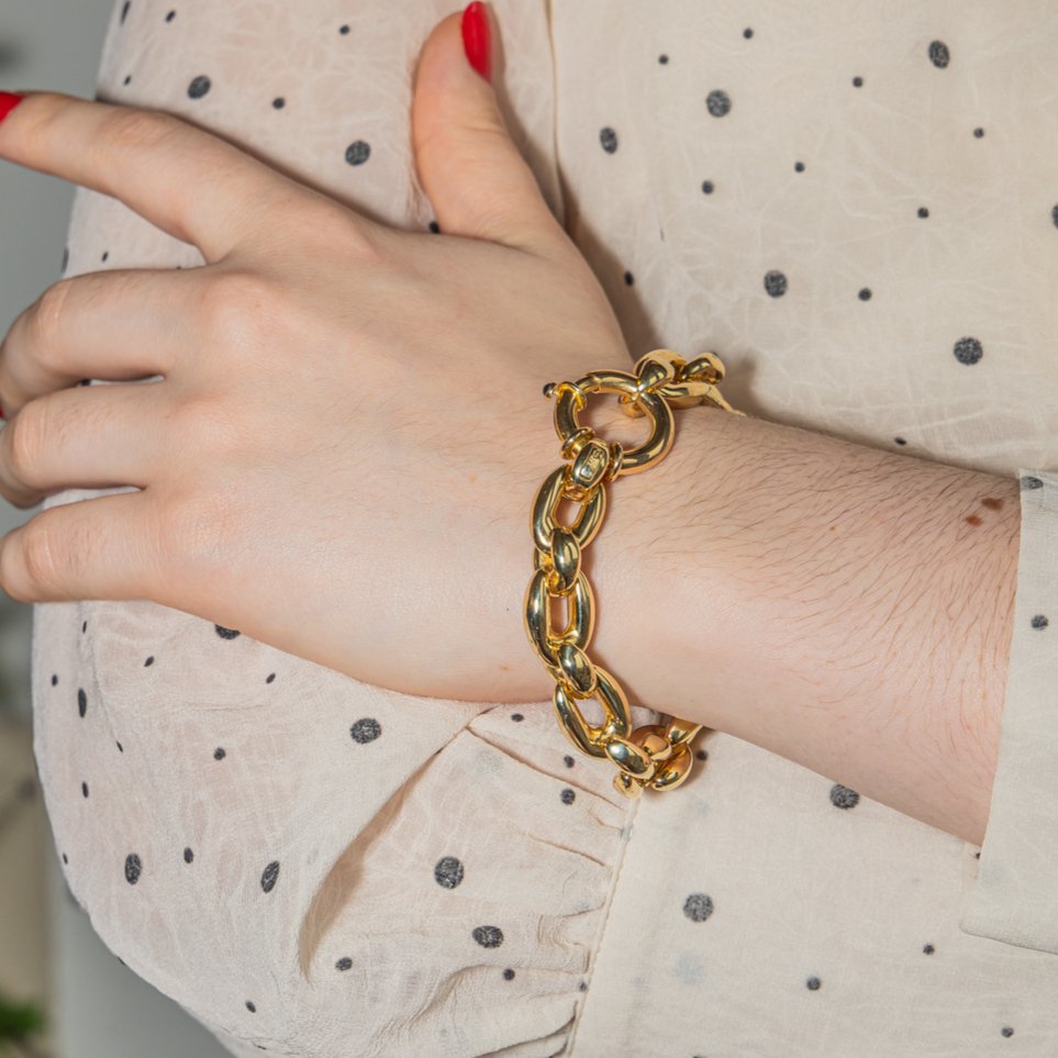 Bracelet CAPLAIN SAINT ANDRÉ en or jaune et saphir - Castafiore