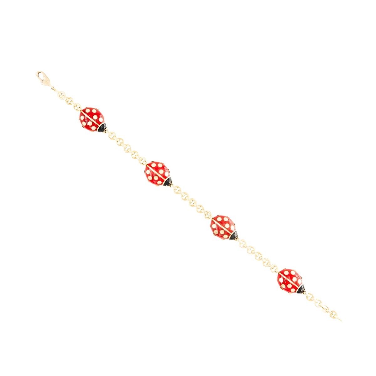 Bracelet CARTIER "Coccinelles" en or jaune et émail - Castafiore