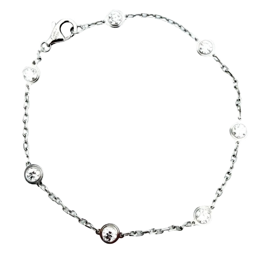 Bracelet CARTIER "Diamants légers", en or blanc et diamants - Castafiore