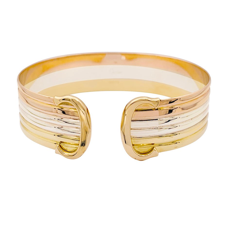 Bracelet CARTIER "Double C" en trois ors - Castafiore