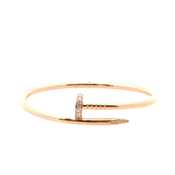 Bracelet CARTIER "Juste un Clou" en or jaune et diamants - Castafiore