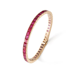 Bracelet CARTIER Ligne tennis en or jaune et rubis - Castafiore