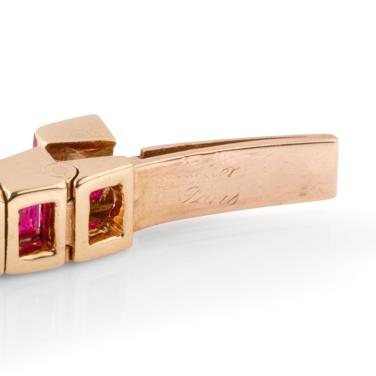 Bracelet CARTIER Ligne tennis en or jaune et rubis - Castafiore