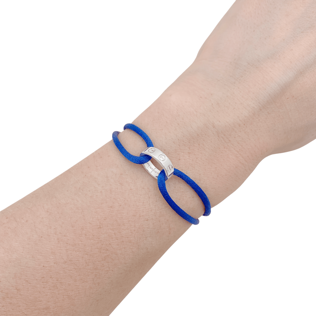 Bracelet CARTIER "Love" en or blanc et cordon - Castafiore