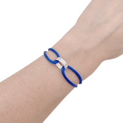 Bracelet CARTIER "Love" en or blanc et cordon - Castafiore