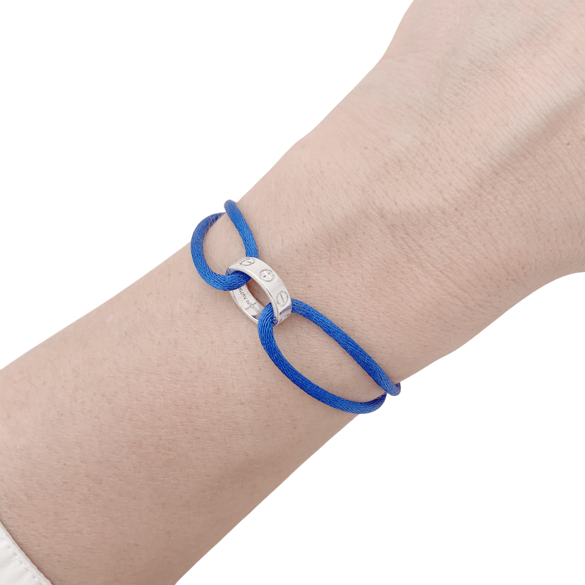 Bracelet CARTIER "Love" en or blanc et cordon - Castafiore