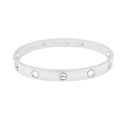Bracelet Cartier, "Love" en or blanc et diamants. - Castafiore