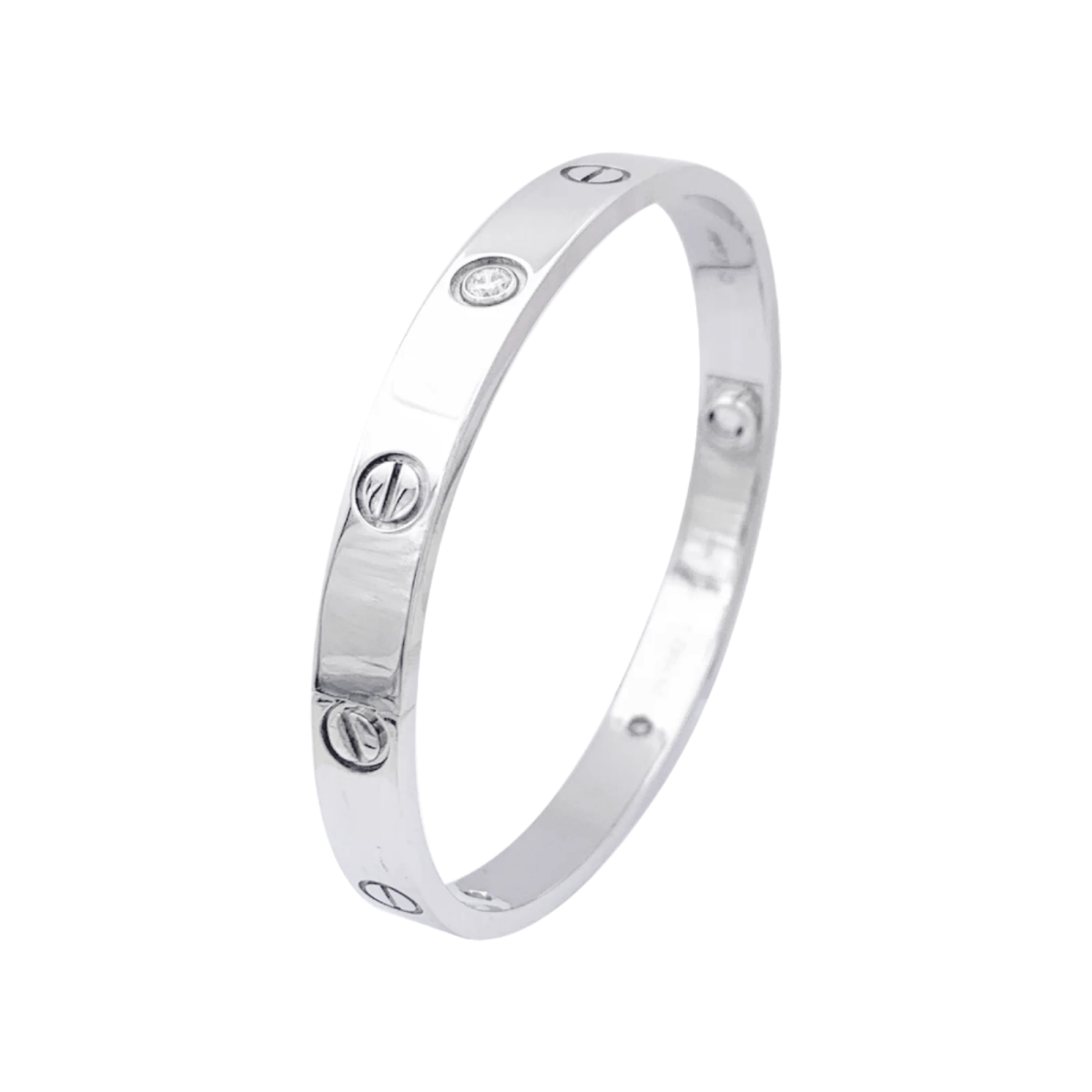 Bracelet Cartier, "Love" en or blanc et diamants. - Castafiore