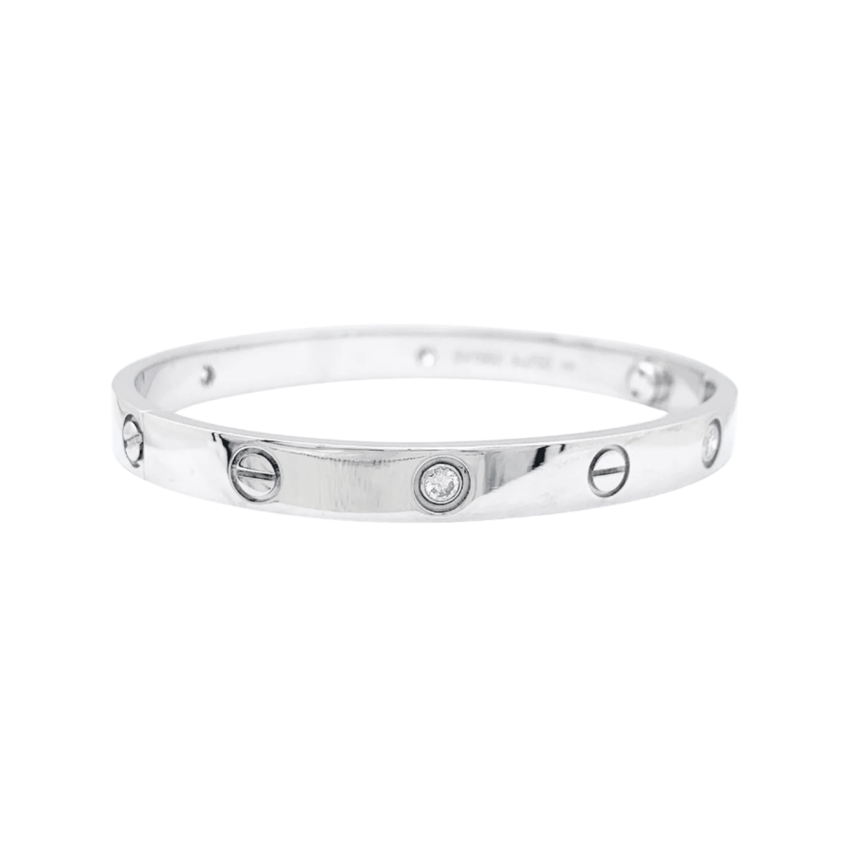 Bracelet Cartier, "Love" en or blanc et diamants. - Castafiore