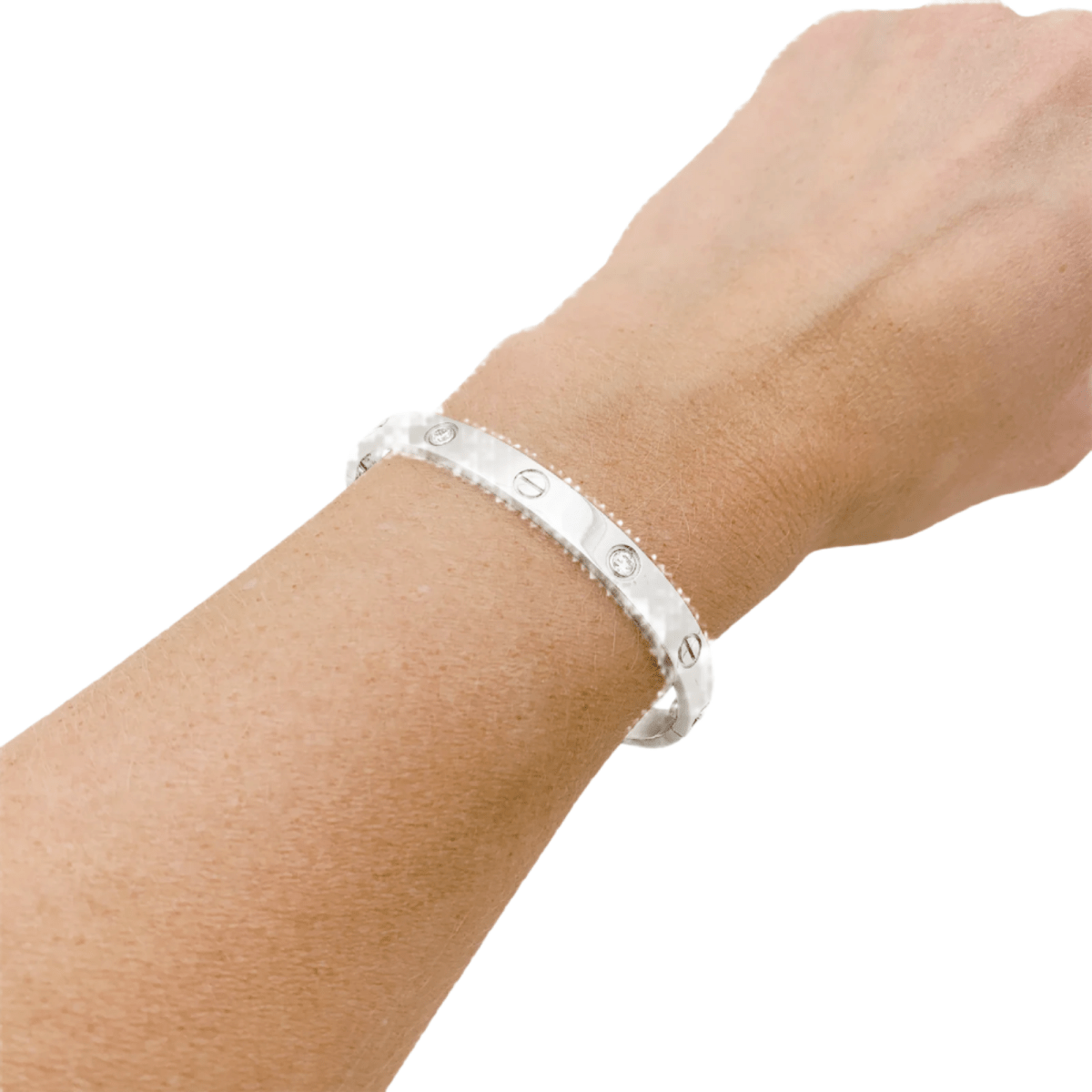 Bracelet Cartier, "Love" en or blanc et diamants. - Castafiore