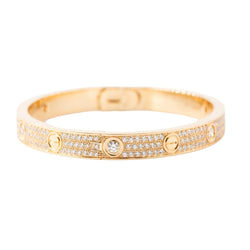 Bracelet CARTIER "Love" Modèle Classique Pavé en or rose et diamants - Castafiore