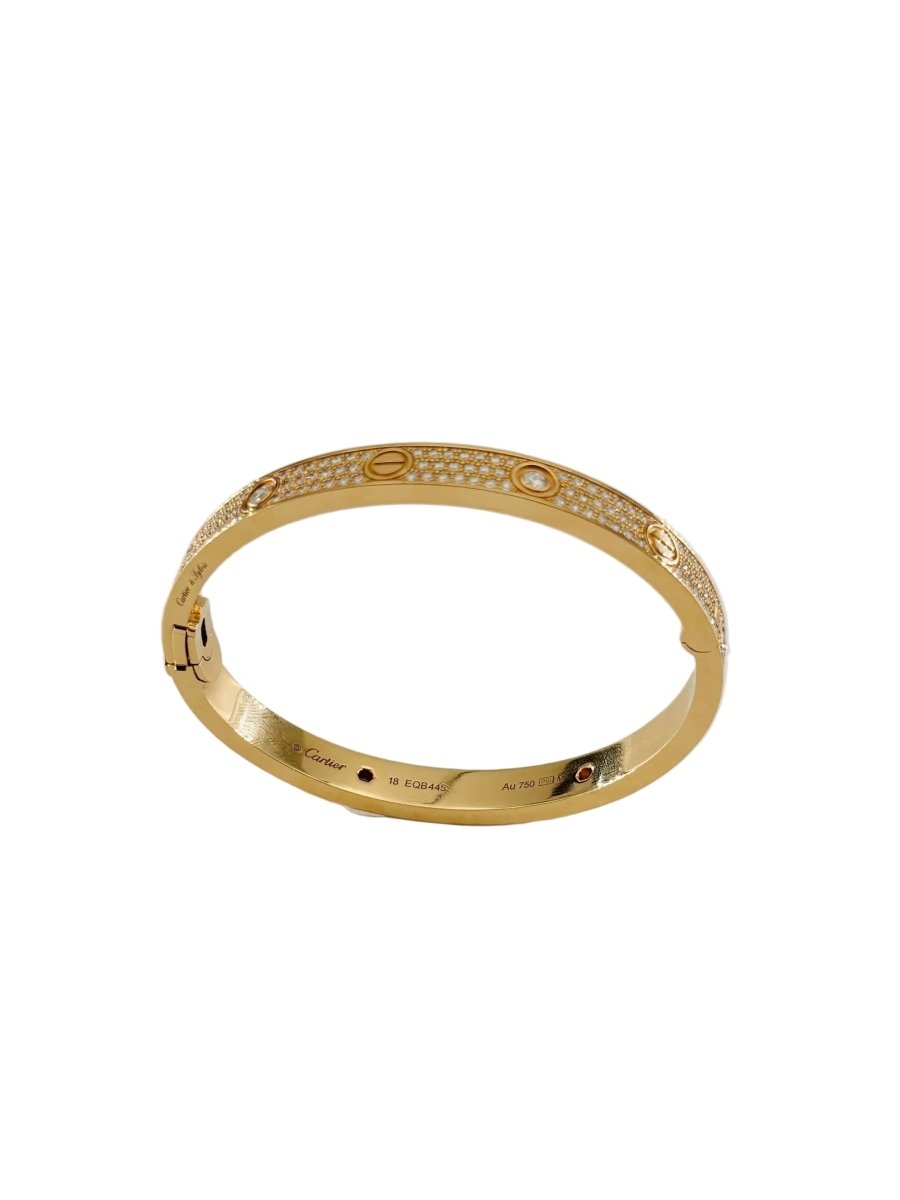 Bracelet CARTIER "Love" pavé en or rose et diamants - Castafiore