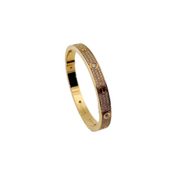 Bracelet CARTIER "Love" pavé en or rose et diamants - Castafiore