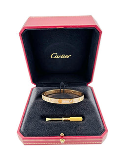 Bracelet CARTIER "Love" pavé en or rose et diamants - Castafiore