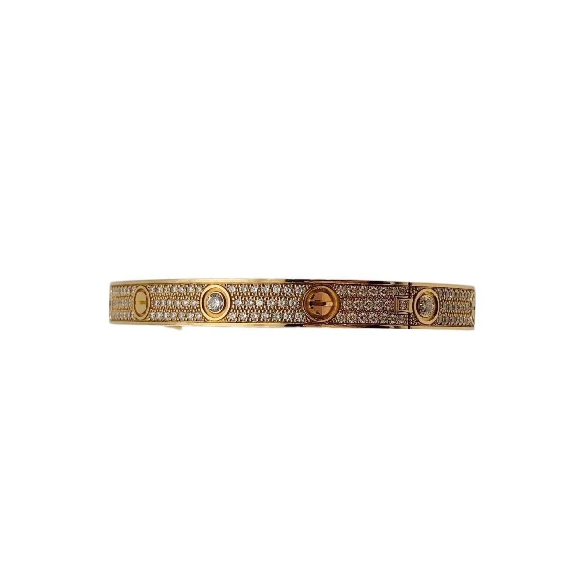 Bracelet CARTIER "Love" pavé en or rose et diamants - Castafiore