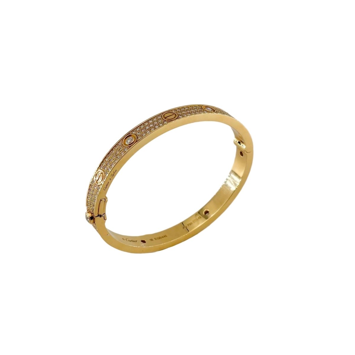 Bracelet CARTIER "Love" pavé en or rose et diamants - Castafiore