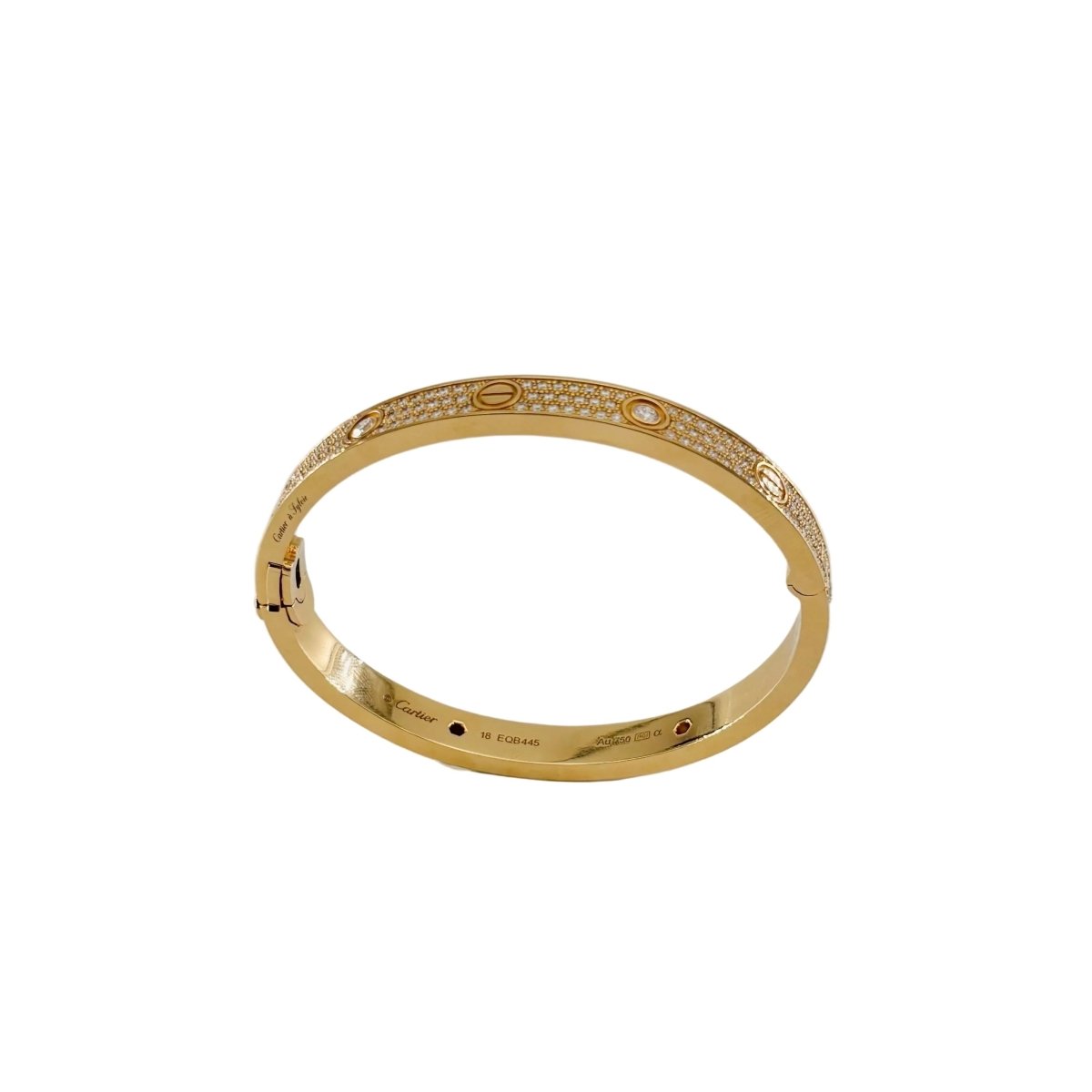 Bracelet CARTIER "Love" pavé en or rose et diamants - Castafiore