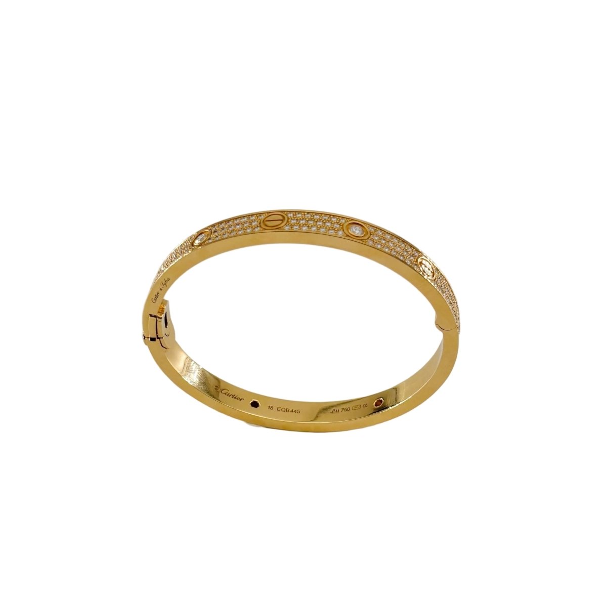 Bracelet CARTIER "Love" pavé en or rose et diamants - Castafiore