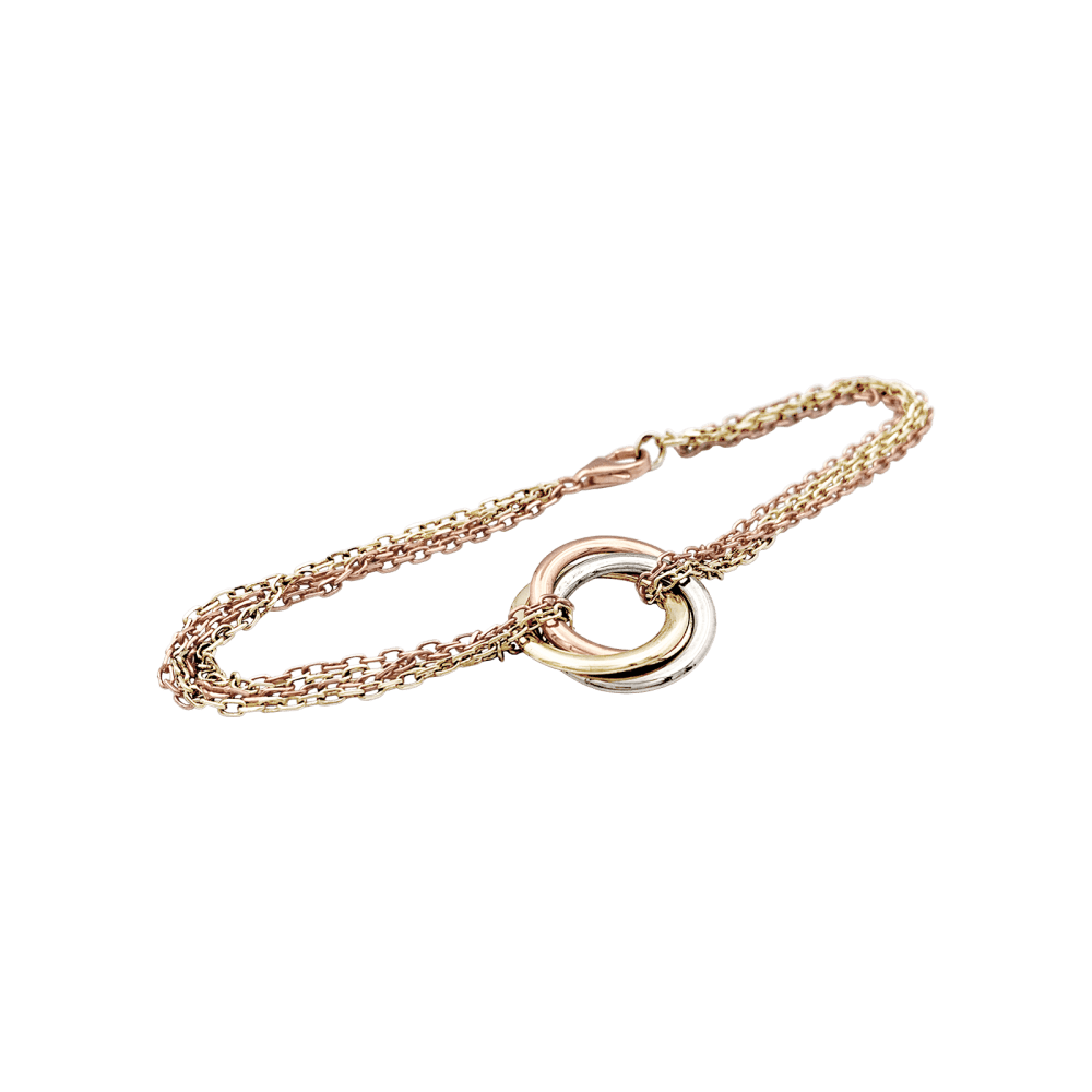 Bracelet Cartier "Trinity", three-tone gold.