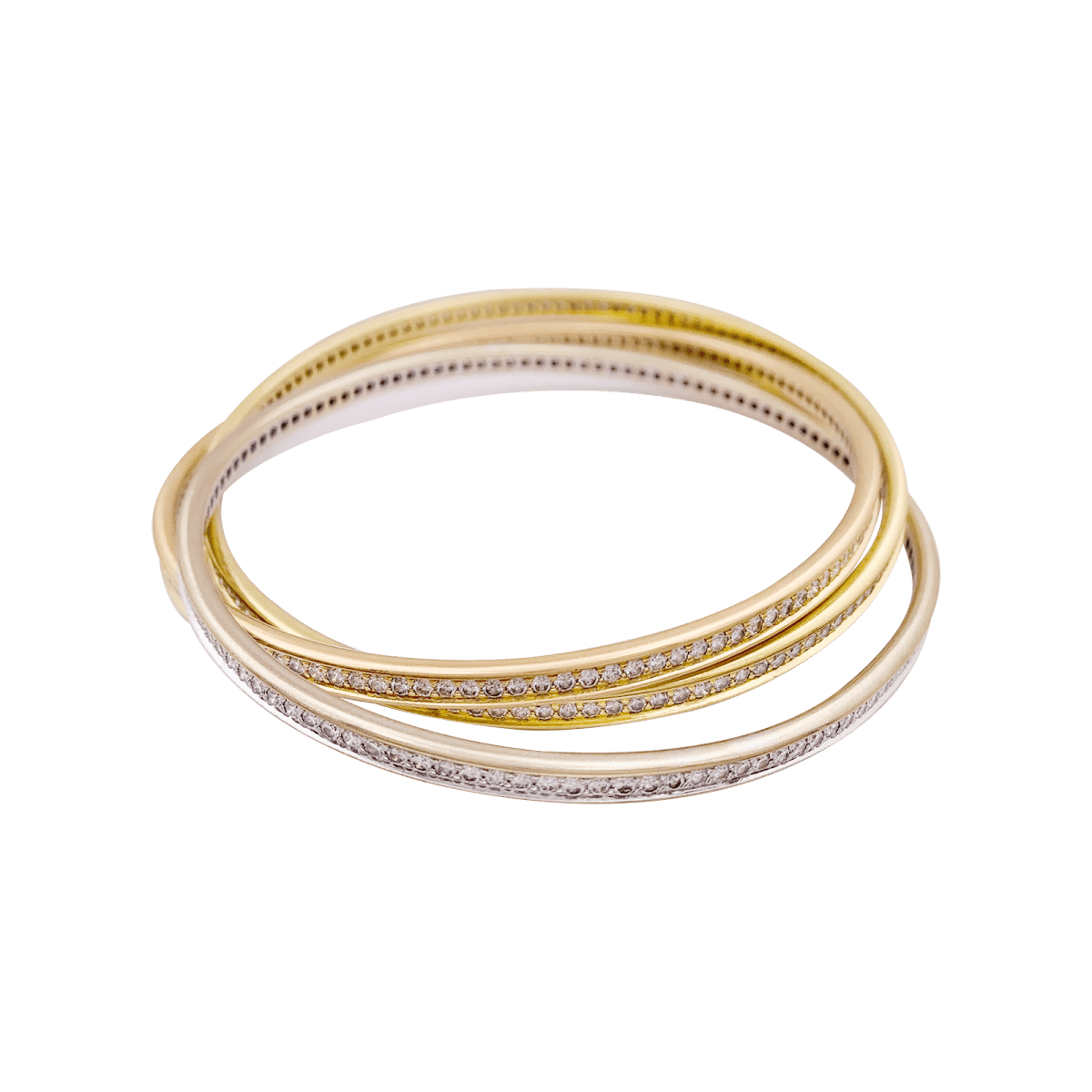Bracelet CARTIER "Trinity" trois ors et diamants - Castafiore
