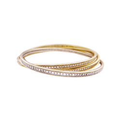 Bracelet CARTIER "Trinity" trois ors et diamants - Castafiore