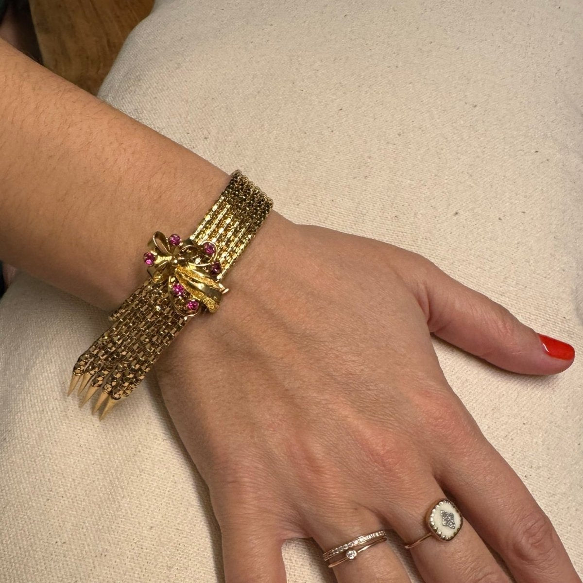 Bracelet Ceinture en or champagne et rubis - Castafiore