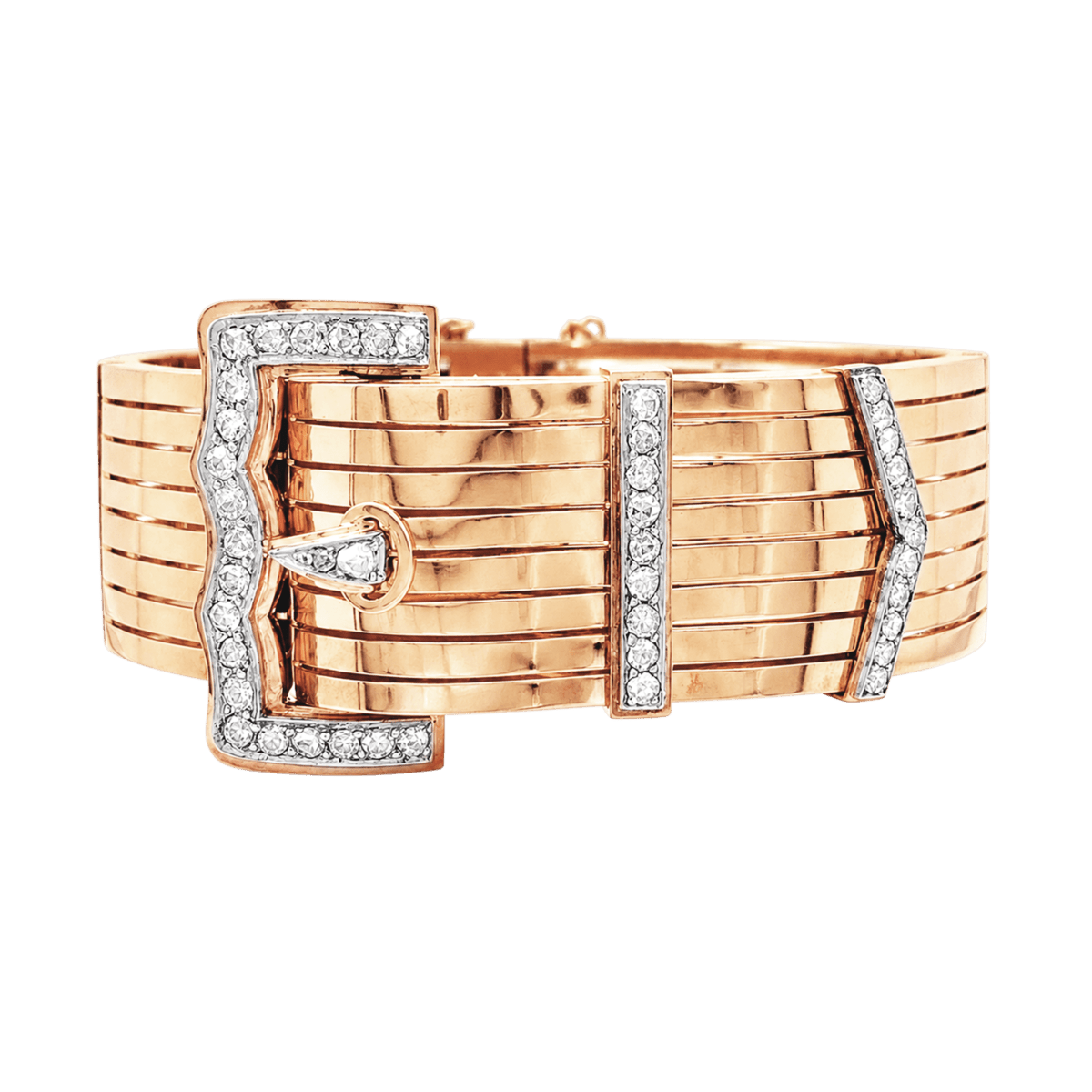 Bracelet Ceinture en or rose, platine et diamants - Castafiore