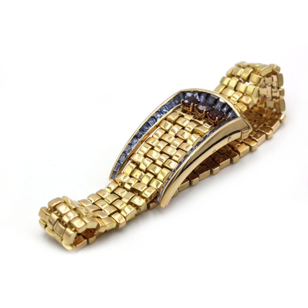 Bracelet Ceinture - Or jaune, Saphirs & Rubis synthétiques - Castafiore