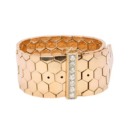 Bracelet ceinture vintage or rose diamants 1.4 ct - Castafiore