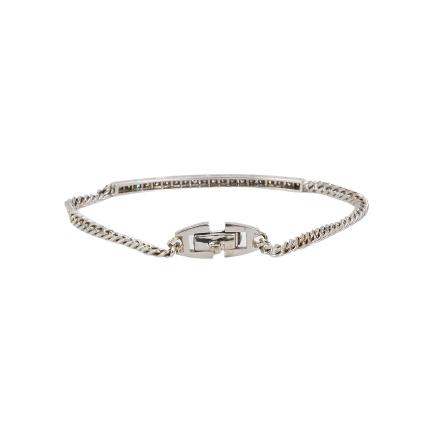 Bracelet chaîne gourmette or blanc diamants 0,6 ct - Castafiore