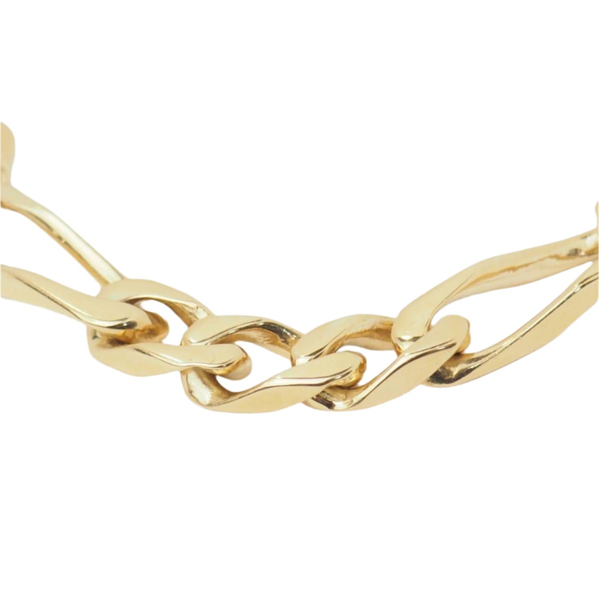 Bracelet chaine maille figaro alternée en or jaune - Castafiore