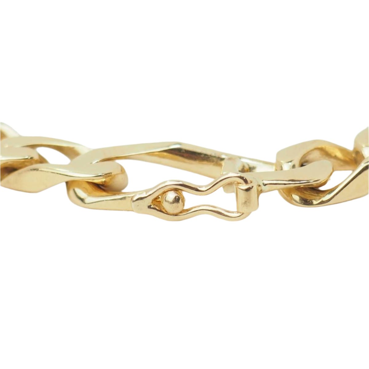 Bracelet chaine maille figaro alternée en or jaune - Castafiore