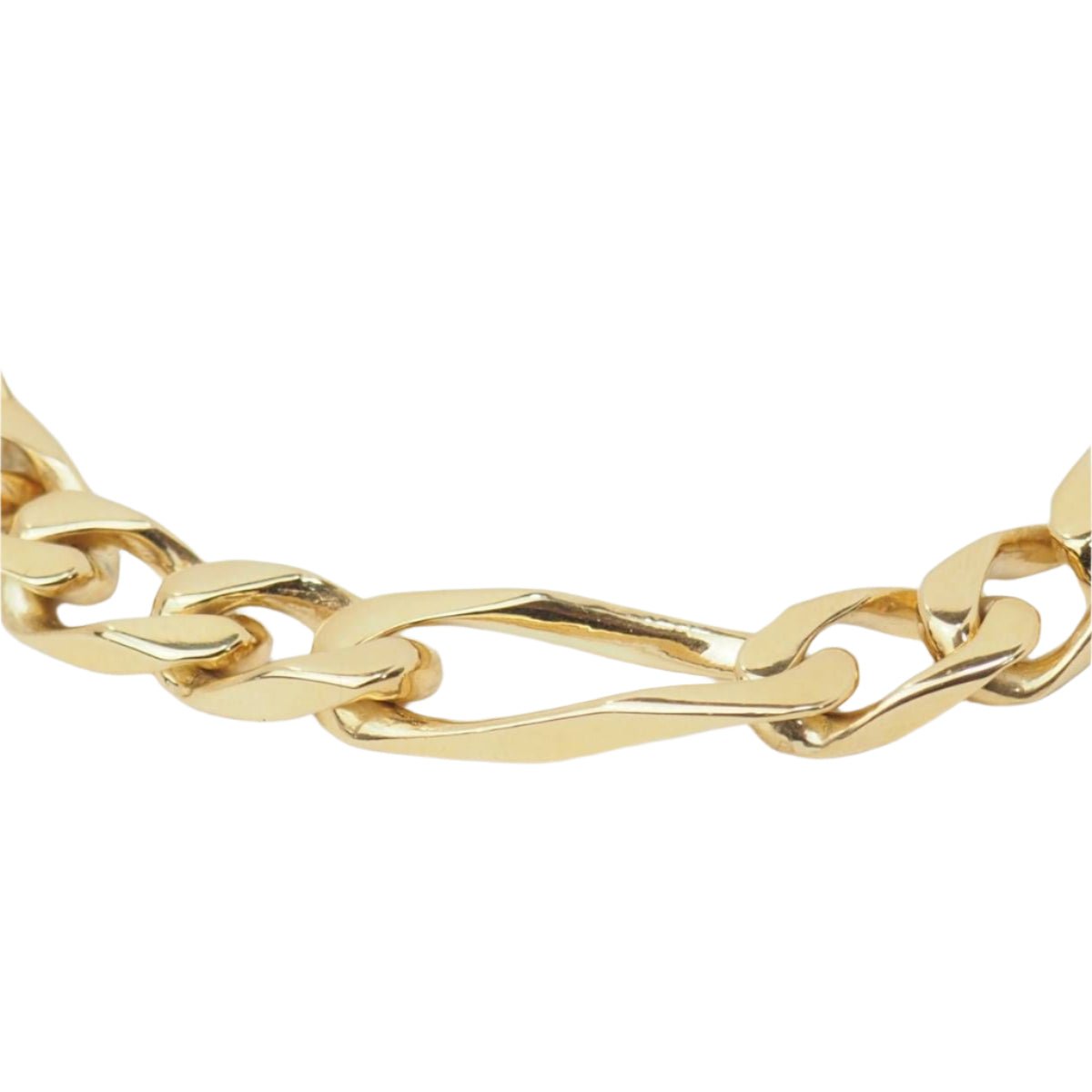 Bracelet chaine maille figaro alternée en or jaune - Castafiore