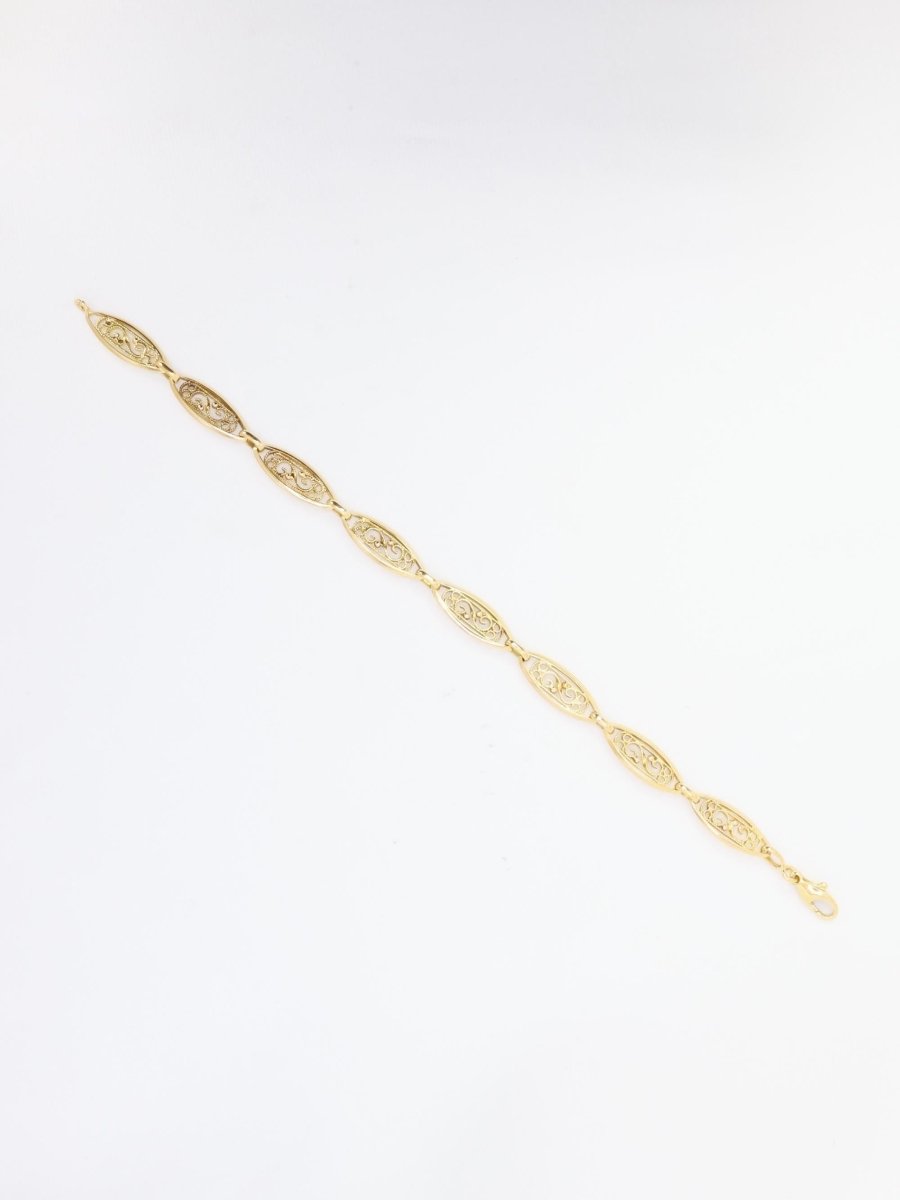 Bracelet chaîne maille filigrane or jaune - Castafiore