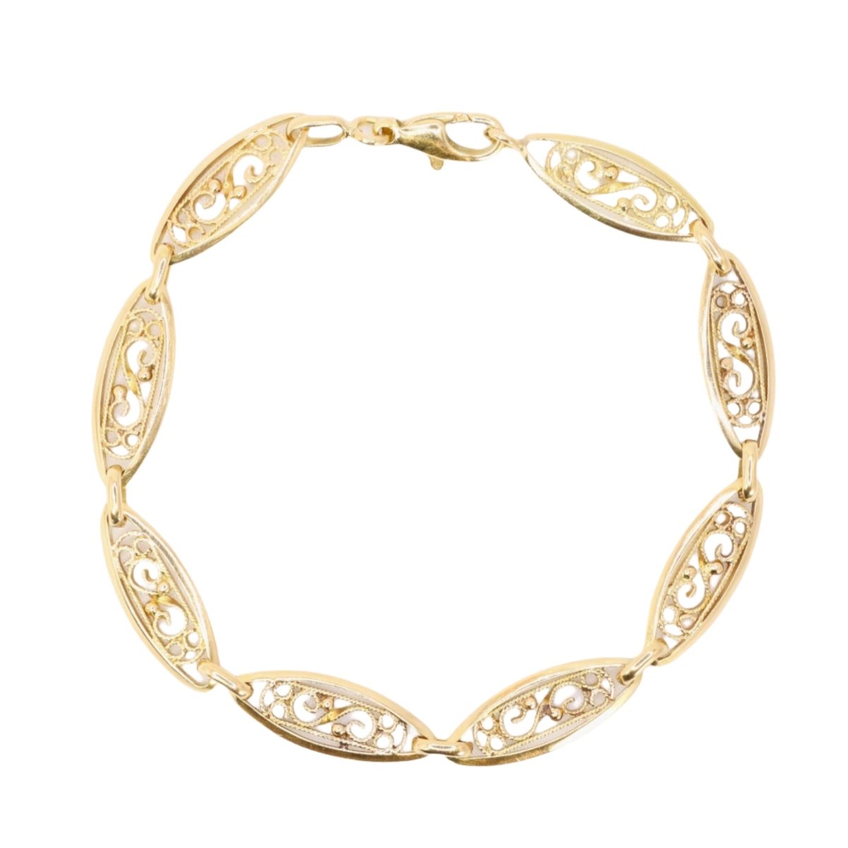 Bracelet chaîne maille filigrane or jaune - Castafiore
