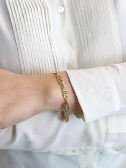 Bracelet chaîne maille filigrane or jaune - Castafiore