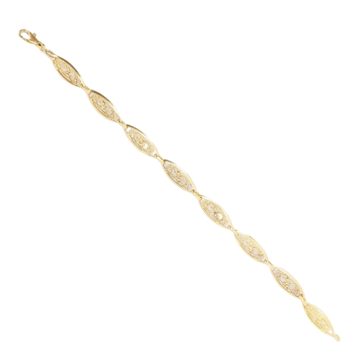 Bracelet chaîne maille filigrane or jaune - Castafiore