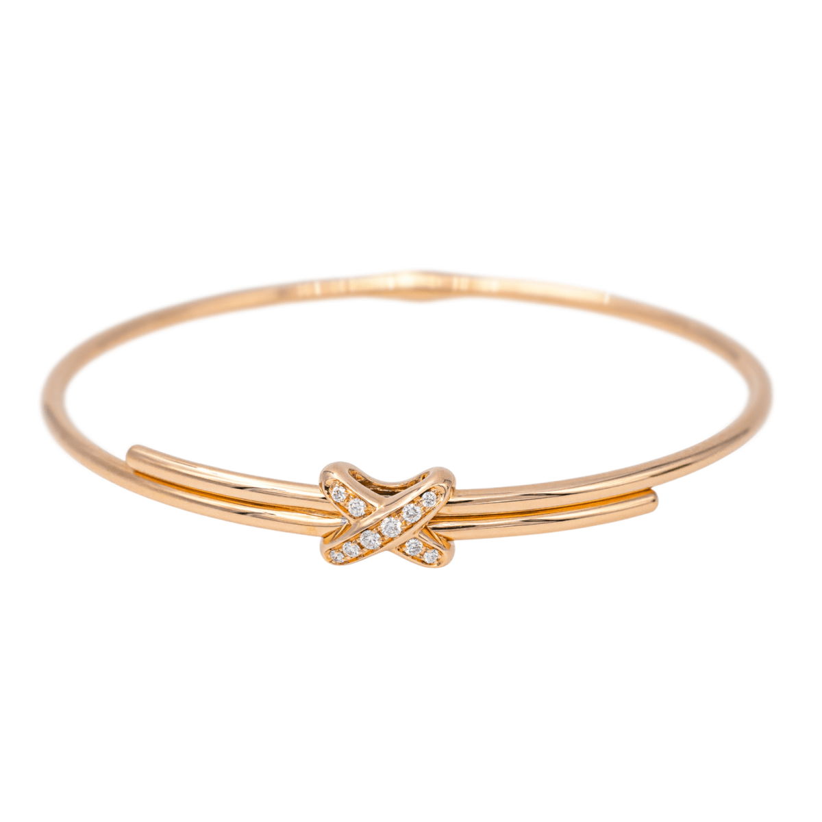 Bracelet CHAUMET "Liens croisés" en or rose et diamants - Castafiore