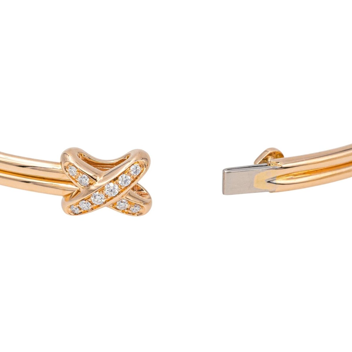 Bracelet CHAUMET "Liens croisés" en or rose et diamants - Castafiore