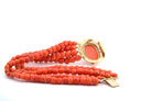 Bracelet corail rouge orangé en or 18k - Castafiore
