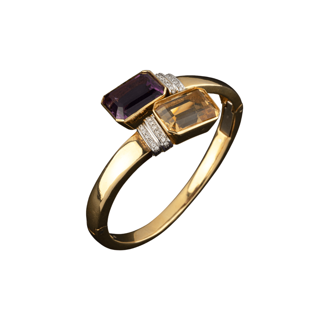 Bracelet DAMIANI en or jaune, topaze, améthyste et diamants - Castafiore