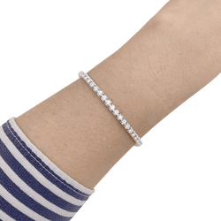 Bracelet DAMIANI "Tennis" en or blanc et diamants - Castafiore